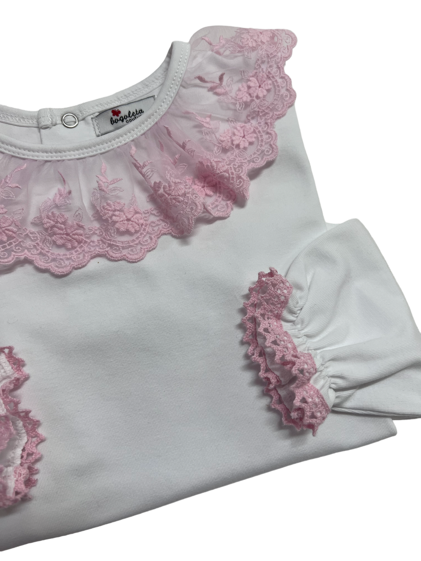 Victorian baby lace sweater - Marshmallow
